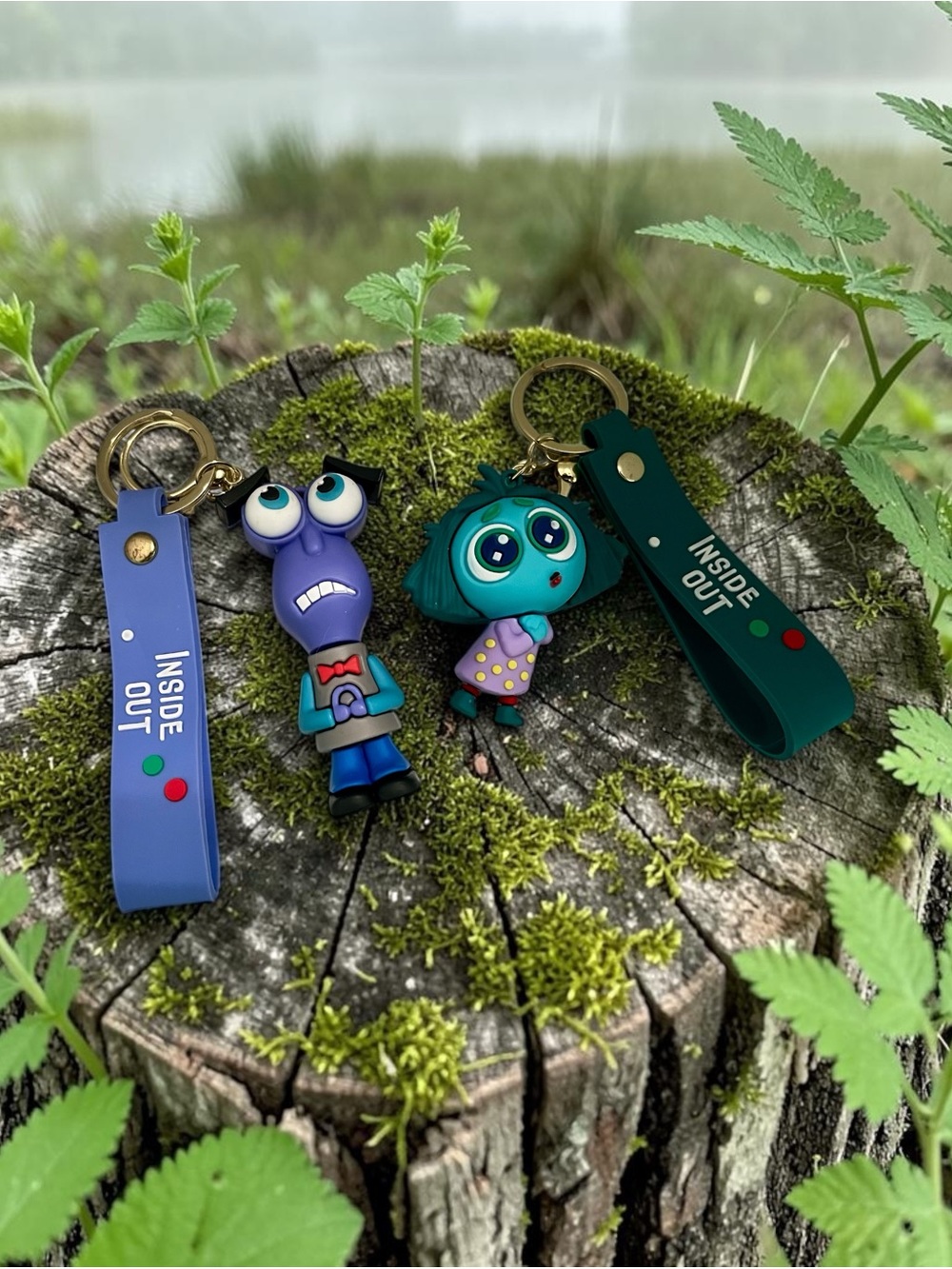 Inside out character keychain set